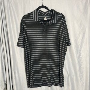 Member’s Mark Active Performance Black and White Striped Polo Shirt with Collar